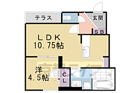 コージーフラット 106 ｜ 京都府京都市右京区太秦辻ケ本町（賃貸アパート1LDK・1階・40.82㎡） その2