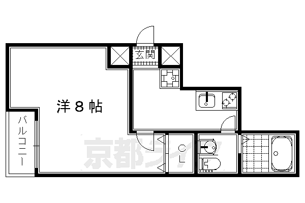 リエール円町 402｜京都府京都市中京区西ノ京中御門西町(賃貸マンション1K・4階・26.00㎡)の写真 その2