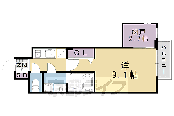 京都府京都市下京区七条御所ノ内中町(賃貸マンション1K・6階・32.77㎡)の写真 その2