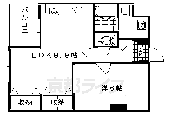 リエス西院 809｜京都府京都市右京区西院三蔵町(賃貸マンション1LDK・10階・42.98㎡)の写真 その2