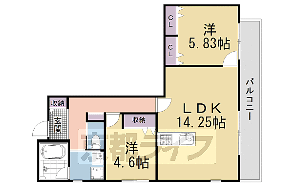 下津林番条町マンション 402｜京都府京都市西京区下津林番条町(賃貸マンション2LDK・4階・57.55㎡)の写真 その2