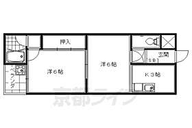 サニーウイング西京極 305 ｜ 京都府京都市右京区西京極堤外町（賃貸マンション2K・3階・33.00㎡） その2