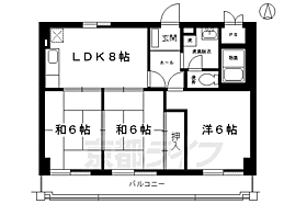 メゾンドール光和パートII 207 ｜ 京都府京都市右京区西京極畔勝町（賃貸マンション3LDK・2階・57.96㎡） その2