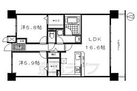 京都府京都市南区上鳥羽大柳町（賃貸マンション2LDK・10階・64.35㎡） その2