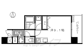 京都府京都市南区上鳥羽角田町（賃貸マンション1R・7階・27.37㎡） その2