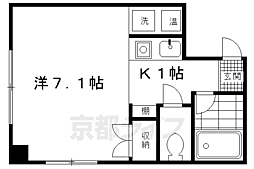京阪本線 清水五条駅 徒歩6分の賃貸マンション 2階ワンルームの間取り