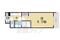 京都市営烏丸線 五条駅 徒歩5分の賃貸マンション 11階1Kの間取り