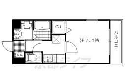 メゾン・ド・きぬかけ 1階1Kの間取り
