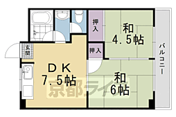 マンションカサグランデ 2DKの間取図画像