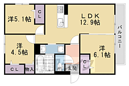 仮称）嵯峨広沢西裏町Ｄ−ＲＯＯＭ 2階