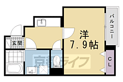 京都市北区紫竹栗栖町アパート 1Kの間取図画像
