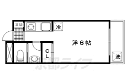 大徳寺温泉マンション 1Kの間取図画像