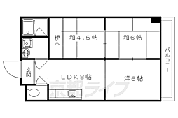 西賀茂ハイツ 3LDKの間取図画像