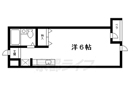レジェンド西向日 1Kの間取図画像