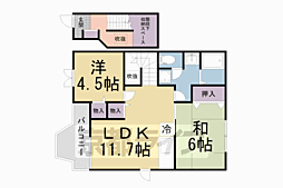 リエージュ 2LDKの間取図画像