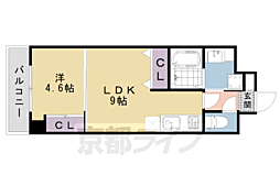 ビクトワール西大路御池 1LDKの間取図画像