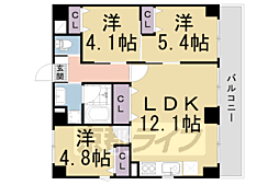 GRANDLATTICEKawaramachiShichijo 3LDKの間取図画像