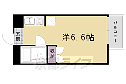 カツラフラット 1Kの間取図画像
