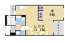 コンフィアンサ桂 1LDKの間取図画像