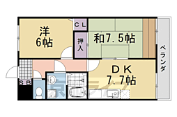 ジュン・パルティール 2DKの間取図画像
