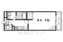 シェルフェリス 1Kの間取図画像