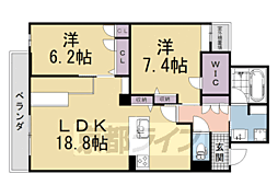 シャーメゾン ヒカリ 2LDKの間取図画像
