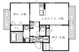 グレースコンフォート御陵2 2LDKの間取図画像