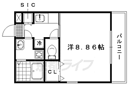 ドミール2 1Kの間取図画像