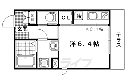 ラ・ヴィルト御所ノ内 1Kの間取図画像