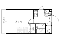 ヴィルラ北白川 1Kの間取図画像
