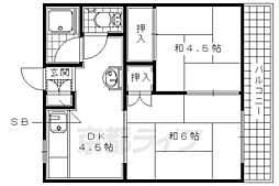 辻ニューコーポ 2Kの間取図画像