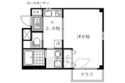 ワイズソラーナ 1Kの間取図画像