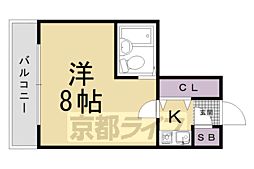 ヴィラエトワール西院 1Kの間取図画像