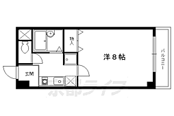 セントポール修学院 1Kの間取図画像
