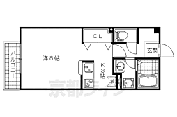コートTake優 1Kの間取図画像