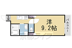 リエール太秦安井 1Kの間取図画像