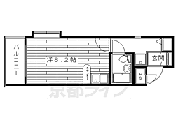 デトムワン京大前2 ワンルームの間取図画像