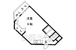 ノアーズアーク観月橋 1Kの間取図画像