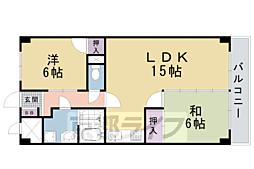 東野第一グリーンハイツ山科 2LDKの間取図画像