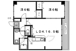ラ・ヴェール 2LDKの間取図画像