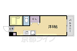 レオハイム長尾3 1Kの間取図画像