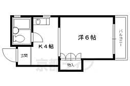 カマラードふじ 1DKの間取図画像