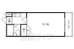 アークハイツ城南宮 1Kの間取図画像