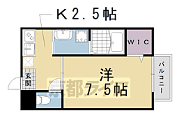 グランドール 1Kの間取図画像
