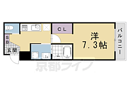 Laviesta 桂 1Kの間取図画像