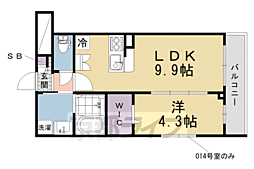 Vivace丹波橋 1LDKの間取図画像