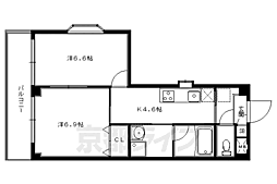 ウィステリア壱番館 2Kの間取図画像