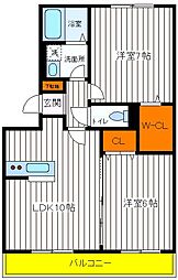 セント光ヶ丘2 2LDKの間取図画像