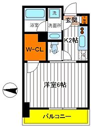 グランド・ガーラ立川 1Kの間取図画像