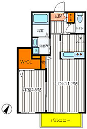 ニューノース弐番館 1LDKの間取図画像